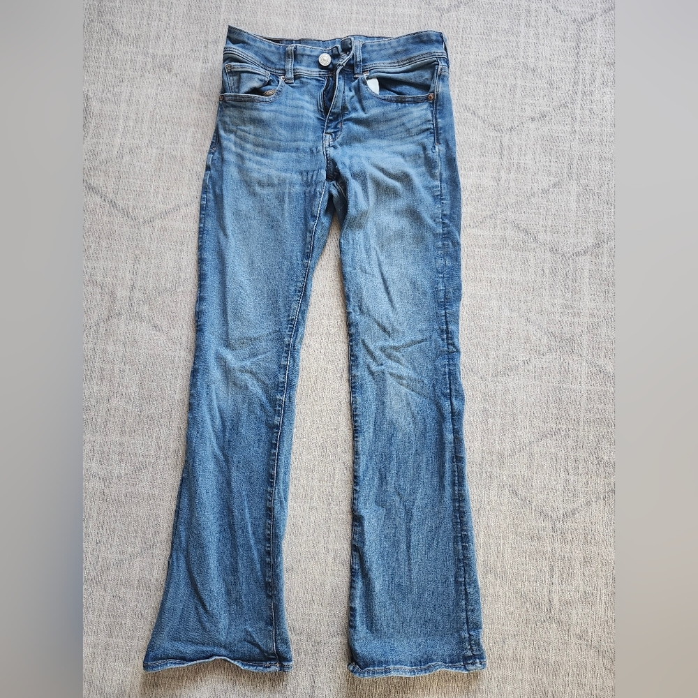 Americam Eagle Classic Blue Women's Jeans Size 6 Kick Boot